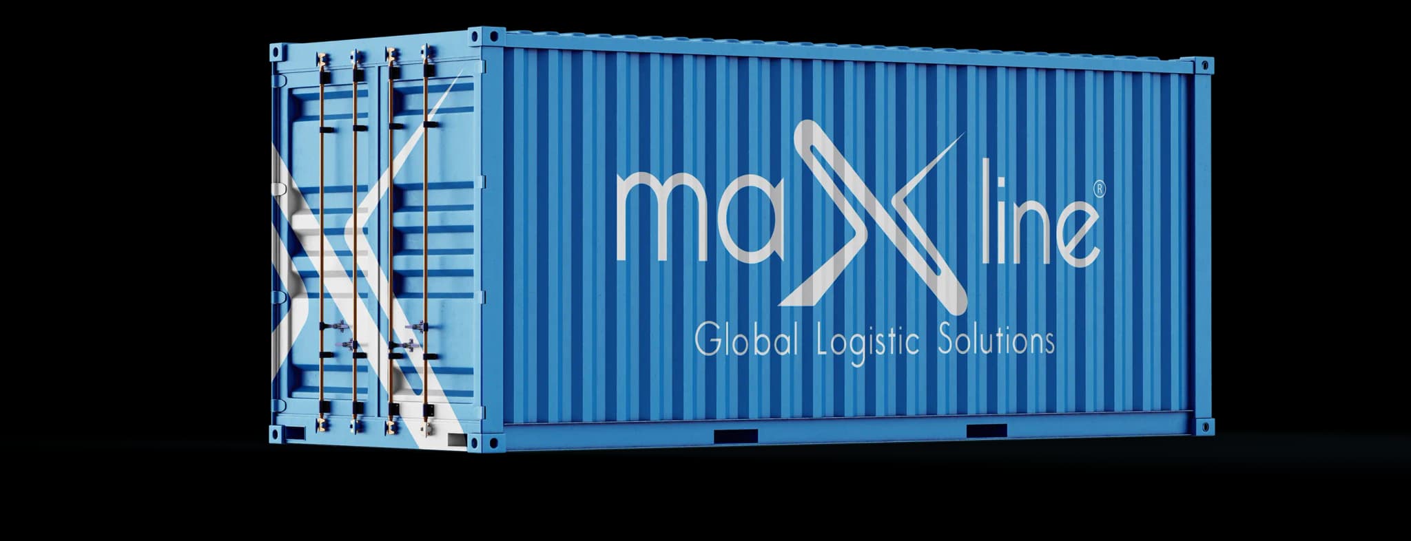 Container ship docked at a port representing Maxline Global's sea freight services